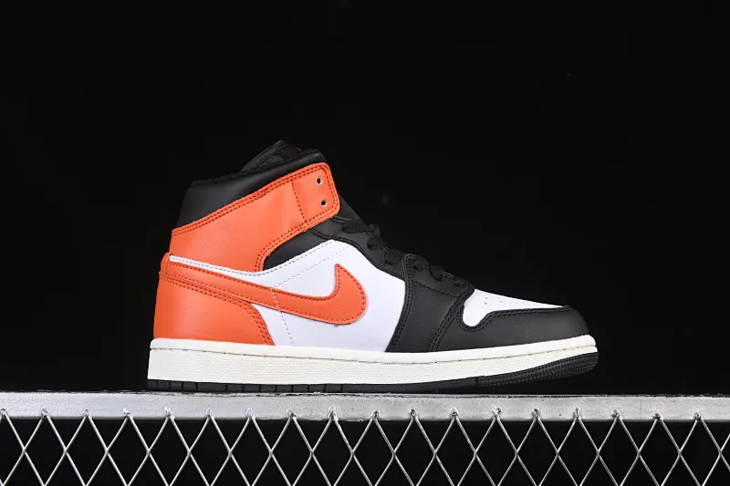 All categories Air Jordan Jordan series basketball shoes Air Jordan 1 Mid Air Jordan 1 Mid AJ1 Joe 1 black and white orange mid-top cultural and casual sneakers DQ8426-801